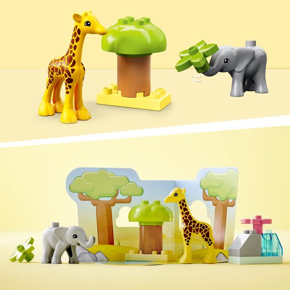 LEGO DUPLO Wilde Tiere Afrikas, Lernspielzeug für Jungen und Mädchen ab 2 Jahre, Spielzeug-Set für Kleinkinder mit Tierfiguren und Spielmatte 10971