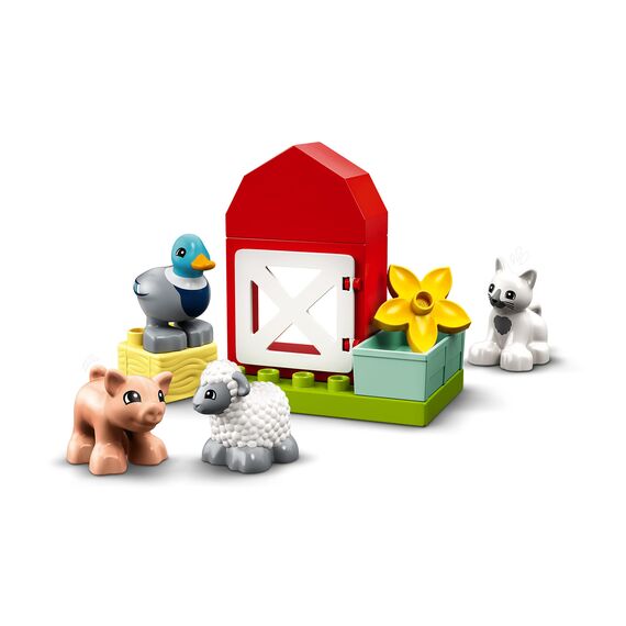 LEGO 10949 DUPLO Tierpflege auf dem Bauernhof Spielzeug für Kleinkinder ab 2 Jahren mit Figuren: Ente, Schwein, Schaf und Katze