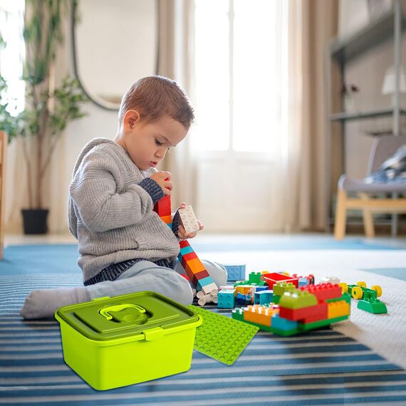 shineFinder Großen bausteine Set, Kompatibel mit Duplo Steine | Lernspielzeug mit Steinebox+ 2 Grundplatten | Kreatives Bauset Geschenk für Jungen Mädchen ab 3 Jahren