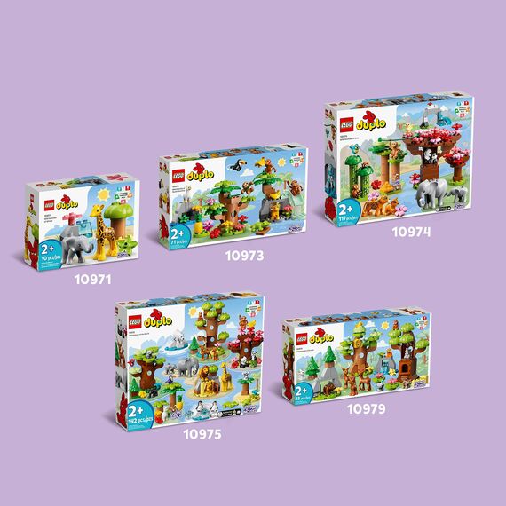 LEGO DUPLO Wilde Tiere Afrikas, Lernspielzeug für Jungen und Mädchen ab 2 Jahre, Spielzeug-Set für Kleinkinder mit Tierfiguren und Spielmatte 10971