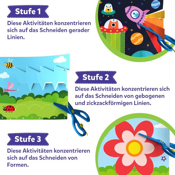 Skillmatics Kunst & Bastelaktivität- Schnippel Spaß! Scherenfähigkeiten üben, Bastelsets, Geschenke für Kleinkinder, Mädchen und Jungen im Alter von 3, 4, 5, 6, 7, Reisespielzeug
