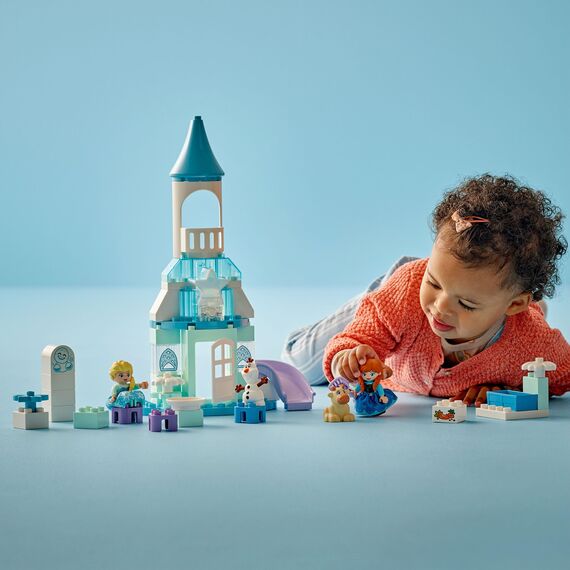 LEGO DUPLO │ Disney Annas und Elsas Party im Eispalast - Frozen Spielzeug mit ELSA Figur, Lichtstein & Zubehör - Kleinkinder Motorikspielzeug ab 2 Jahren - Minifiguren für Mädchen und Jungen - 10455