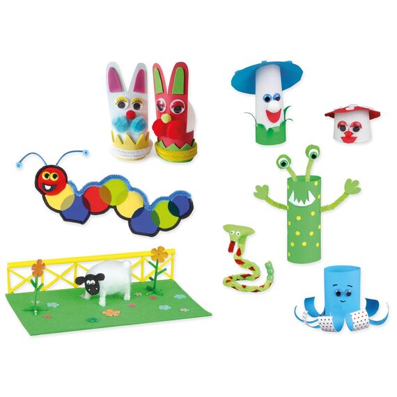 Lena 42663 Premium XXL Bastelkoffer mit 1300 Teile, Material zum Basteln, mit Moosgummi, Buntpapier, Perlen, Blumen, Pompon, Bänder, Knöpfe, Kulleraugen und vielem mehr, für Kinder ab 5 Jahre, Mittel