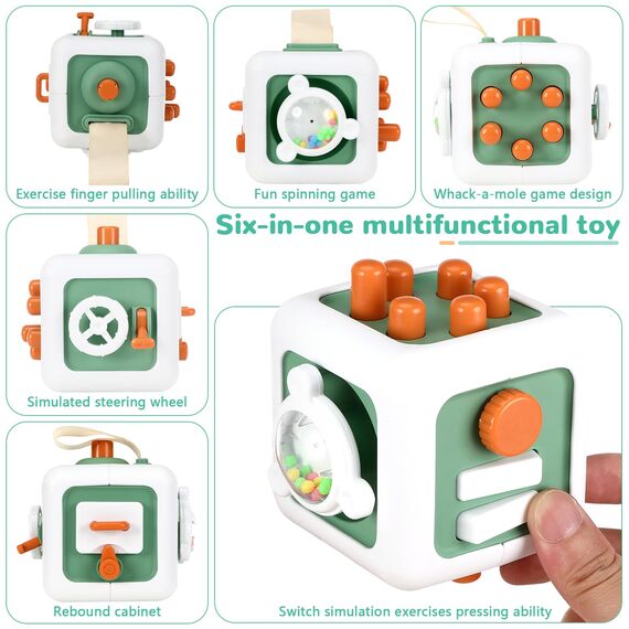 Pavlleen Sensorisches Spielzeug für Kleinkind, Baby Feinmotorik Aktivitäts Spielzeug,Lernenals Fidget Toys,Busy Activity Cube for Toddlers,für Babys und Kleinkinder 1-4 Jahre