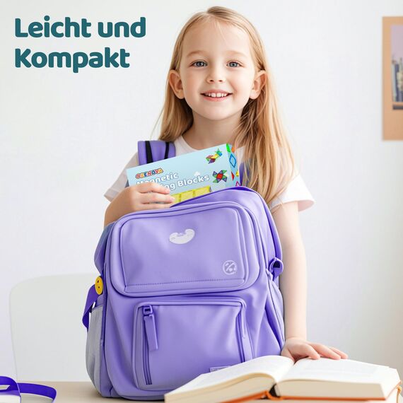 Crenova Magnetische Bausteine Kinderspieizeug STEM Magnetic Tiles fur Kleinkinder Magnet Tiles Vorschule Lernen Sensorische Montessori Spielzeug fur 3 4 56 7 8 Jahre alte Jungen und Madchen