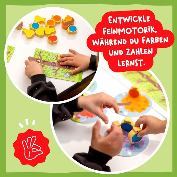 Nene Toys Früchte-Sammelspiel ab 2 Jahre – Kooperatives Brettspiel für Kleinkinder – Kinderspielzeug & Lernspiel aus Holz, Geschenk für Jungen & Mädchen 2–3 Jahre