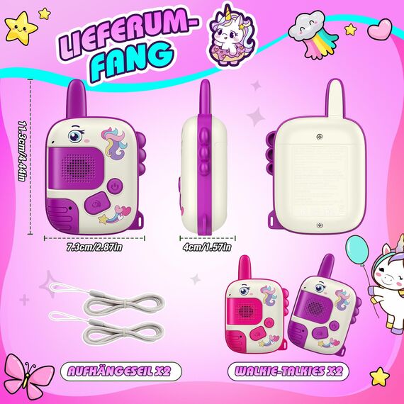 Wootoyz Einhorn Geschenk für Mädchen, Walkie Talkie Kinder Oster Geschenke Mädchen 3 4 5 6 7 8 Jahre Spielzeug ab 3-8 Jahre Mädchen Einhorn Spiel Walki Talki 3-8 Jahre Geschenk Einschulung Mädchen