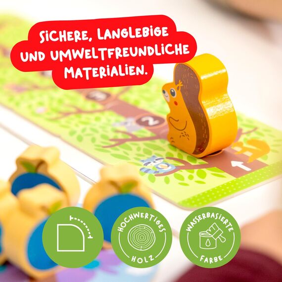 Nene Toys Früchte-Sammelspiel ab 2 Jahre – Kooperatives Brettspiel für Kleinkinder – Kinderspielzeug & Lernspiel aus Holz, Geschenk für Jungen & Mädchen 2–3 Jahre