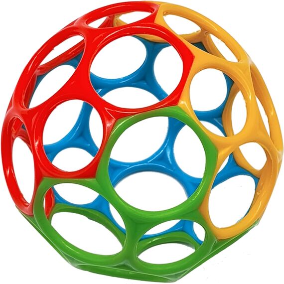 Dohe Educa - Sensorikball für Babys - Leicht und flexibel zu greifen, Neugeborene und Kleinkinder, Durchmesser 9,5 cm, 4 Farben zur visuellen Stimulation, zum Kauen und Spielen, BPA-frei