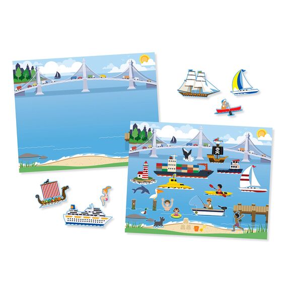 Melissa & Doug - Wiederverwendbare Stickerbücher Autos und Fahrzeuge, Reiseaktivitäten für Kleinkinder, Wiederverwendbare Sticker für unterwegs im Auto, Kinderbücher Alter 3-4 Jahre