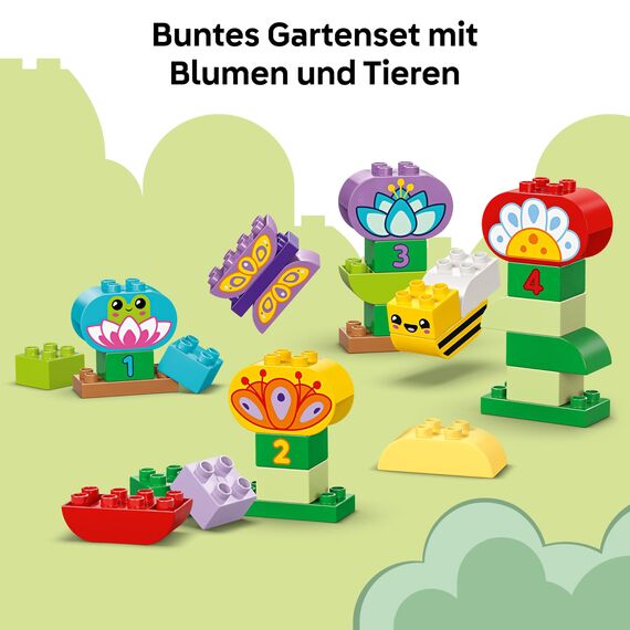 LEGO DUPLO Town Kreativer Blumengarten - Motorikspielzeug für Kinder ab 2 Jahren - Montessori Spielzeug - Lernspielzeug für Vorschulkinder - Garten Spiel für Kleinkinder - Geschenkidee 10444