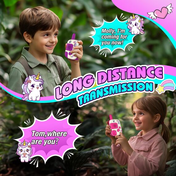 Wootoyz Einhorn Geschenk für Mädchen, Walkie Talkie Kinder Oster Geschenke Mädchen 3 4 5 6 7 8 Jahre Spielzeug ab 3-8 Jahre Mädchen Einhorn Spiel Walki Talki 3-8 Jahre Geschenk Einschulung Mädchen