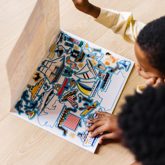 Melissa & Doug - Wiederverwendbare Stickerbücher Autos und Fahrzeuge, Reiseaktivitäten für Kleinkinder, Wiederverwendbare Sticker für unterwegs im Auto, Kinderbücher Alter 3-4 Jahre