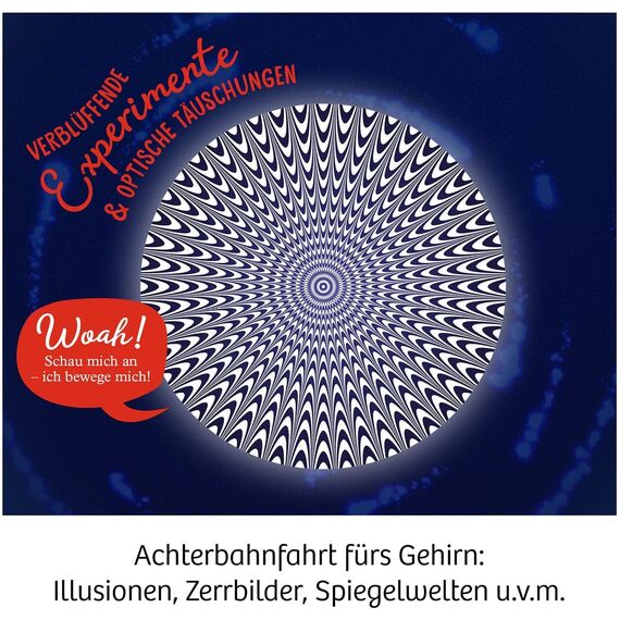KOSMOS 654252 Fun Science - Brain Tricks, Verblüffende Experimente mit optischen Täuschungen und Illusionen, u. a. mit 3D-Brille, Sphericon, Schiefer Raum, Experimentier-Set für Kinder ab 8-12 Jahre