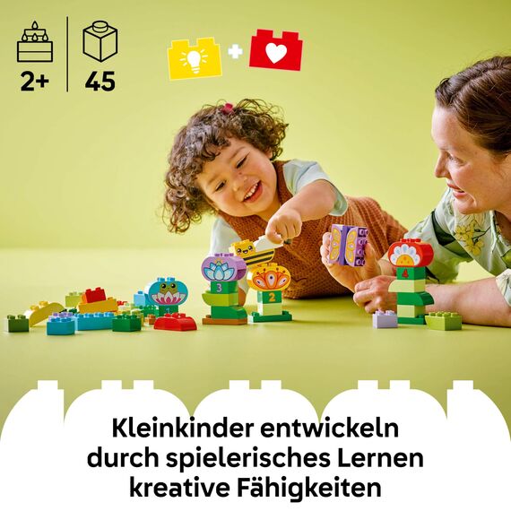 LEGO DUPLO Town Kreativer Blumengarten - Motorikspielzeug für Kinder ab 2 Jahren - Montessori Spielzeug - Lernspielzeug für Vorschulkinder - Garten Spiel für Kleinkinder - Geschenkidee 10444
