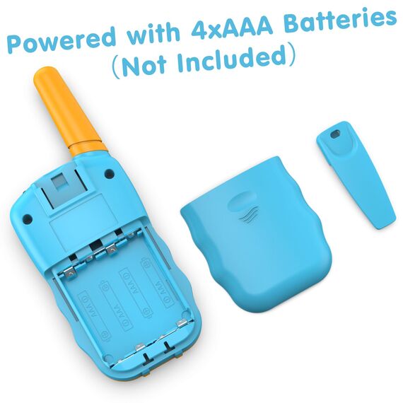 Kearui Spielzeug 3-12 Jahren Junge, Walkie Talkie Kinder 8 Kanal Funkgerät mit LCD Hintergrundbeleuchteter LED-Taschenlampe, 3 Meilen Reichweite für Abenteuer im Freien, Camping, Wandern (Blau-Orange)
