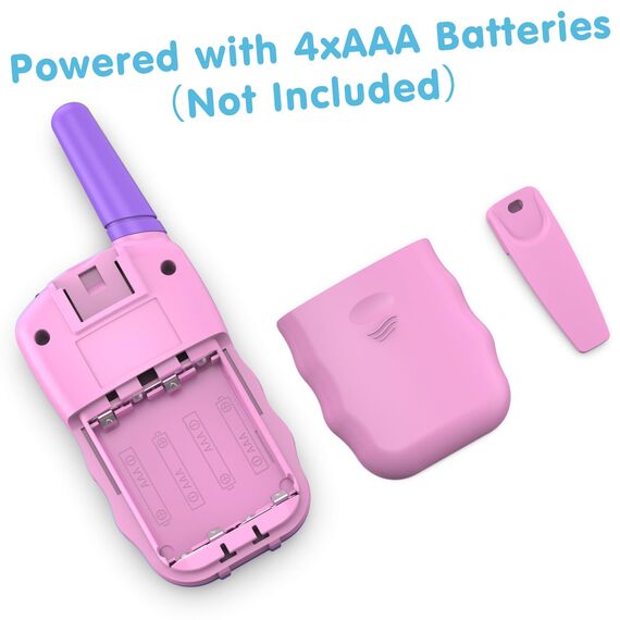Kearui Spielzeug 3-12 Jahre mädchen Walkie Talkie für Kinder 8 Kanal Funkgerät mit VOX Funktion LED-Taschenlampe, 3 Meilen Reichweite für Abenteuer im Freien, Camping, Wandern (Rosa-Violett)