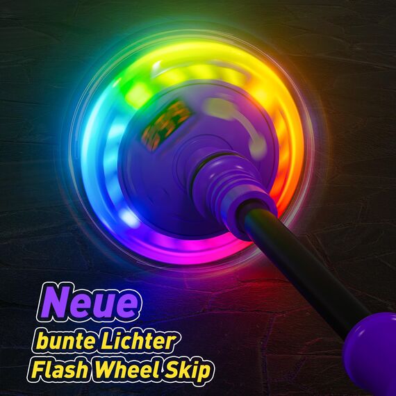 Hot Bee Kinder Blinkender Springring Fußkreisel mit Zähler, Timerzähler, Spielzeug Geschenke für Mädchen 6 7 8 9 10 11 Jahre, Aufladbare Swing Wheel, Weihnachten, Geburtstag Lila