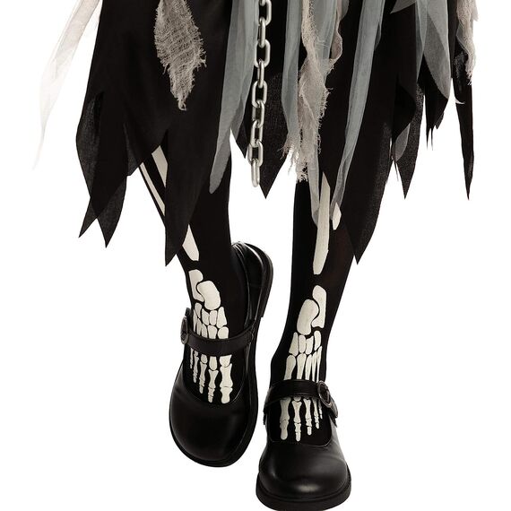 Spooktacular Creations Sensenmann Kostüm für Kinder Sensenmann Halloween Kostüm mädchen Grim Reaper Girl Costume Cosplay Outfit Halloween Party L 10-12 Jahre