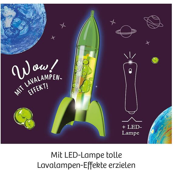 KOSMOS 657789 Space Bubbles, Mini Raketen-Lavalampe selbst Machen, Experimentierset für Kinder ab 8 Jahre, Mitbringexperiment, Mitbringsel und Aktivität für den Kindergeburtstag