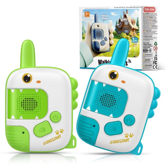 Walkie Talkie Kinder ab 3 4 5 6 7 8 Jahre, Funkgerät Kinder Dinosaurier Spielzeug ab 3-8 Jahren Junge Woki Toki Geschenk Junge Kind 3-8 Jahre Walky Talky Kinderspielzeug Kids Toys