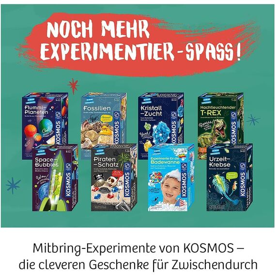 KOSMOS 657901 Mineralien Ausgrabungs-Set, Grabe echte Mineralien selbst aus, mit Hammer und Meißel, 5 faszinierende Schmucksteine, Experimentierset für Kinder ab 7 Jahre zum Thema Geologie