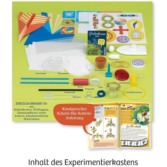 KOSMOS 602284 Mein erster Experimentierkasten Naturgesetze - ganz einfach, Spielerische Experimente für kleine Forscher, Experimentierkasten für Kinder ab 5 Jahre