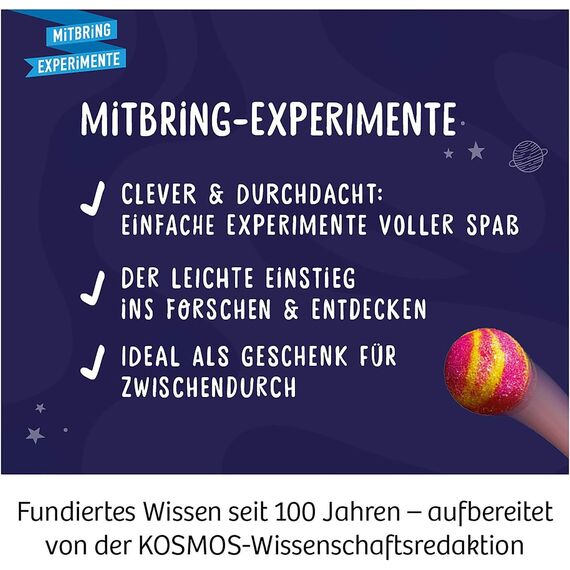 KOSMOS 657765 Flummi-Planeten, Bunte Flummis selbst herstellen, Coole Farbmuster selber Mixen, Experimentierset für Kinder ab 8 Jahre, Mitbringexperiment, Aktivität für Kindergeburtstag