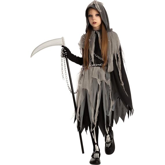 Spooktacular Creations Sensenmann Kostüm für Kinder Sensenmann Halloween Kostüm mädchen Grim Reaper Girl Costume Cosplay Outfit Halloween Party (XX-Large (14-16 Jahre))