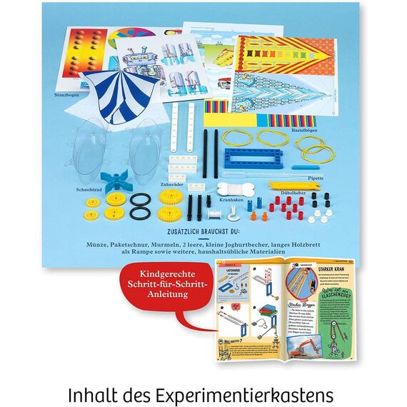 KOSMOS 602291 Mein erster Experimentierkasten Technik - ganz einfach, Spielerische Experimente für kleine Forscher, Experimentierkasten für Kinder ab 5-8 Jahre