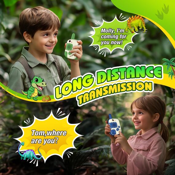 Walkie Talkie Kinder, Dinosaurier Spielzeug ab 3 4 5 6 7 8 Jahren Junge Geschenkideen Walky Talky Geschenk Junge 3-8 Jahre Outdoor Spiele für Jungen Funkgerät Kinderspielzeug Ostergeschenke Kinder