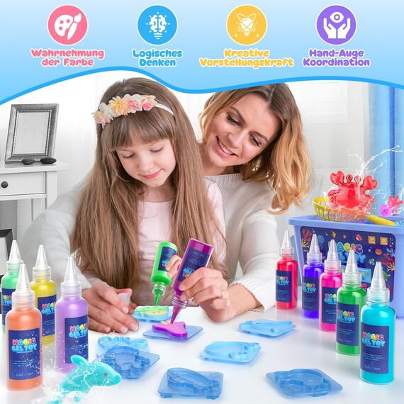 Hot Bee Aqua Gelz Set, DIY Kreatives Spielzeug Ab 4 5 6 7 Jahre Mädchen, 3D Aqua Fairy Creature Kinder Magic Water Elf Toy Kit, Squishy Selber Machen Set, Magisches Wassergel Geschenk Für Mädchen 4+