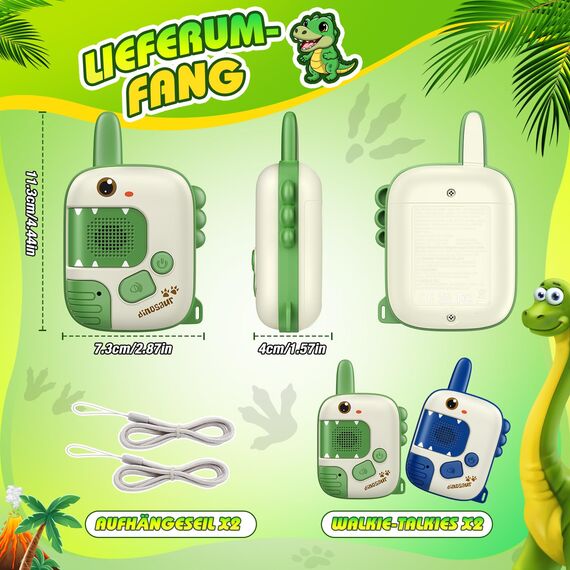 Walkie Talkie Kinder, Dinosaurier Spielzeug ab 3 4 5 6 7 8 Jahren Junge Geschenkideen Walky Talky Geschenk Junge 3-8 Jahre Outdoor Spiele für Jungen Funkgerät Kinderspielzeug Ostergeschenke Kinder