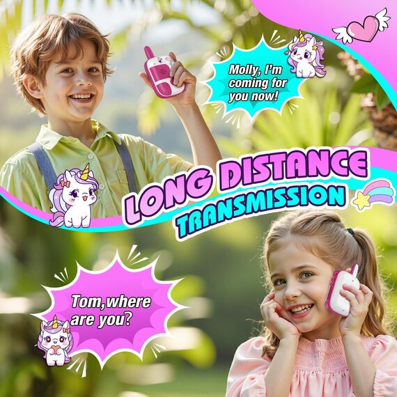 Wootoyz Spielzeug ab 3 4 5 6 7 8 Jahre Mädchen, Einhorn Geschenk für Mädchen Walkie Talkie Kinder Kinderspielzeug Walky Talky Geschenke Mädchen 3-8 Jahre Spielsachen ab 3-8 Jahre Mädchen Geschenkideen