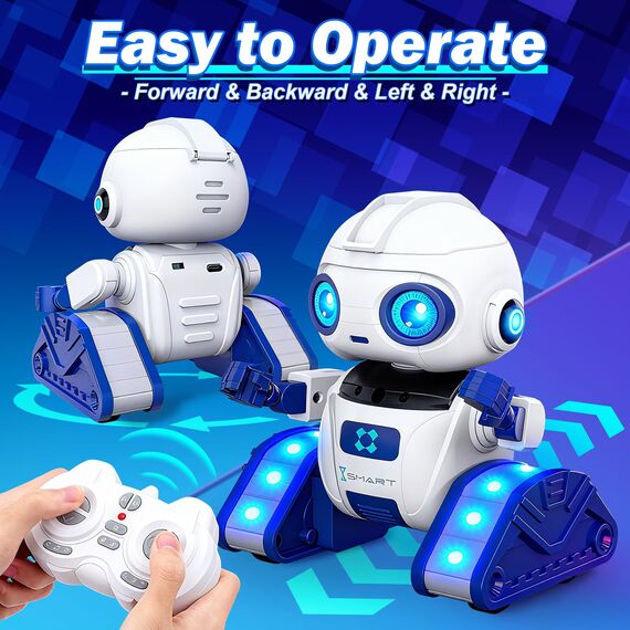 Ophy Roboter Kinder Spielzeug, wiederaufladbar und projizierbar, RC-Roboter mit LED-Augen und Musik, RC-Spielzeug mit Gestensensor für ab 3 4 5 6 7 8 9 10 Jahre Jungen und Mädchen