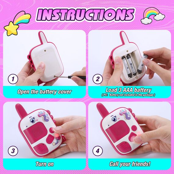 Wootoyz Spielzeug ab 3 4 5 6 7 8 Jahre Mädchen, Einhorn Geschenk für Mädchen Walkie Talkie Kinder Kinderspielzeug Walky Talky Geschenke Mädchen 3-8 Jahre Spielsachen ab 3-8 Jahre Mädchen Geschenkideen