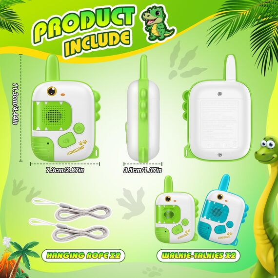 Walkie Talkie Kinder ab 3 4 5 6 7 8 Jahre, Funkgerät Kinder Dinosaurier Spielzeug ab 3-8 Jahren Junge Woki Toki Geschenk Junge Kind 3-8 Jahre Walky Talky Kinderspielzeug Kids Toys