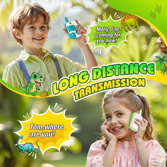 Walkie Talkie Kinder ab 3 4 5 6 7 8 Jahre, Funkgerät Kinder Dinosaurier Spielzeug ab 3-8 Jahren Junge Woki Toki Geschenk Junge Kind 3-8 Jahre Walky Talky Kinderspielzeug Kids Toys