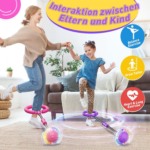 Hot Bee Kinder Blinkender Springring Fußkreisel mit Zähler, Timerzähler, Spielzeug Geschenke für Mädchen 6 7 8 9 10 11 Jahre, Aufladbare Swing Wheel, Weihnachten, Geburtstag Lila