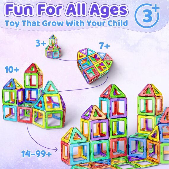 COOLJOY Magnetische Bausteine, 40 Teile Magnetbausteine Magnete Kinder, Magnetspielzeug Tiles, Magnet bausteine für Spielzeug ab 3 4 5 Jahre Kinder Jungen und Mädchen Halloween und Christmas Geschenk