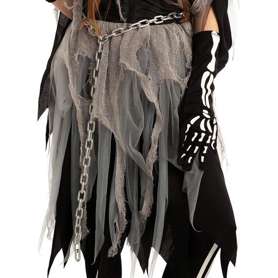 Spooktacular Creations Sensenmann Kostüm für Kinder Sensenmann Halloween Kostüm mädchen Grim Reaper Girl Costume Cosplay Outfit Halloween Party L 10-12 Jahre