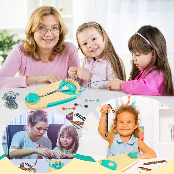 Freundschaft Armband Herstellung Bausatz, Kunst und Handwerk für Kinder Alter 8-12, DIY Armband Bausatz herstellen mit 20 Threads, Geschenke für Mädchen Alter 6-12 Jahre alt Reisen Tätigkeit Set