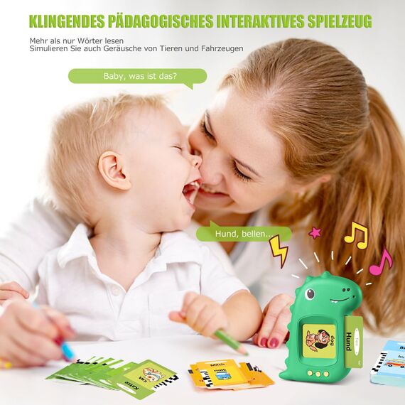 Sprechende Lernkarten Kinderspielzeug Ab 2 3 4 5 6 Jahre Lernspiele Für Autismus Lernspielzeug Deutsch Lernen Für Kinder Vorschulkinder Geschenk Für Jungen Mädchen 2-4 Jahre 224 Wörter Nur auf Deutsch