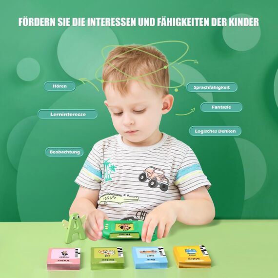 Sprechende Lernkarten Kinderspielzeug Ab 2 3 4 5 6 Jahre Lernspiele Für Autismus Lernspielzeug Deutsch Lernen Für Kinder Vorschulkinder Geschenk Für Jungen Mädchen 2-4 Jahre 224 Wörter Nur auf Deutsch