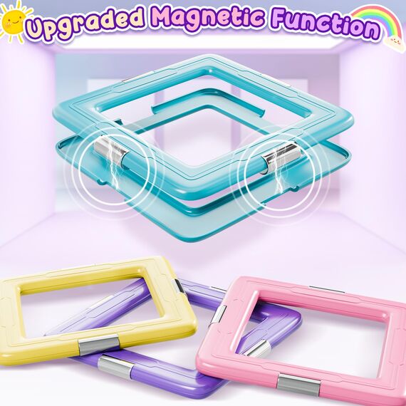 COOLJOYA Magnetische Bausteine, Magnetbausteine Spielzeug ab 2 Jahre, Magnetspiel Geschenk Mädchen ab 2 Jahre, Farbenfrohe Magnete Kinder Mädchen Junge ab 3 4 5 6 7 8 Jahre (2024)