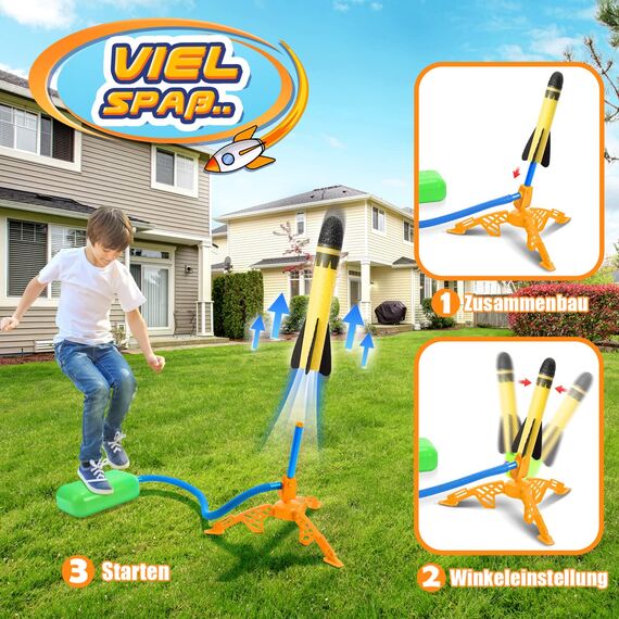 DejaNard Spielzeug ab 3-12 Jahre Junge, Outdoor Spiele für Kinder Raketen Spielzeug Ostergeschenke Kinder Mädchen Junge 4-12 Jahre Gartenspielzeug Draußen Spiele ab 4 5 Jahren