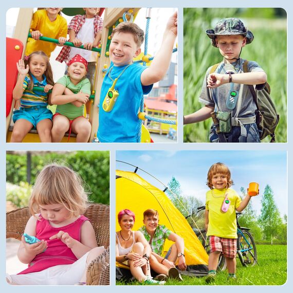 Inspireyes Walkie Talkie Kinder Aufladbar, Ostergeschenke Kinder, 48 Stunden Arbeitszeit, 8 Kanäle 2-Wege-Radio, Geschenke für Jungen Mädchen, Outdoor Wandern Camping, 3-12 Jahre altes Spielzeug