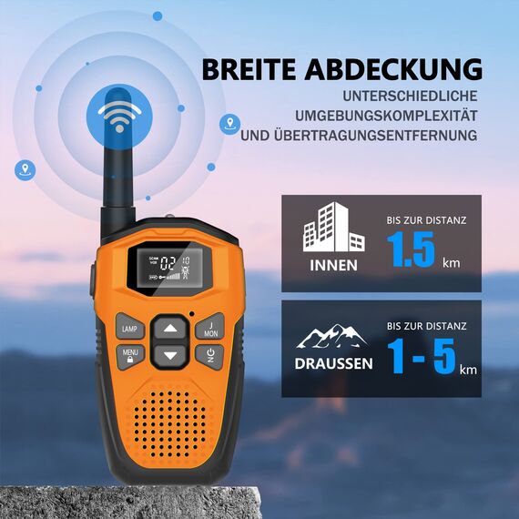 Walkie Talkie Kinder Aufladbar mit Eingebauter Li-Ion Akku,NXGKET 2er Set Spielzeug für MäDchen Jungen Ab 5 Jahre,16 KanäLe Funkgeräte mit Taschenlampe für Draussen Spiele,Camping,Wandern