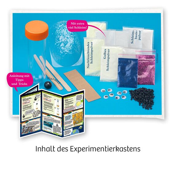 KOSMOS 654177 Fun Science - Schleim-Galaxie, Mixe fünf Verschiedene Schleim-Arten, Experimentierset für Einsteiger und Kinder ab 8 Jahre, Komplett-Set zum Glibber selber Machen