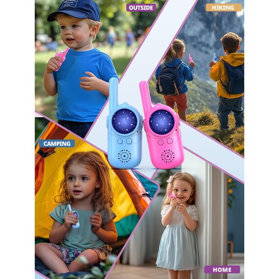 Inspireyes Walkie Talkie Kinder Aufladbar, Ostergeschenke Kinder, 48 Stunden Arbeitszeit, 8 Kanäle 2-Wege-Radio, Geschenke für Jungen Mädchen, Outdoor Wandern Camping, 3-12 Jahre altes Spielzeug